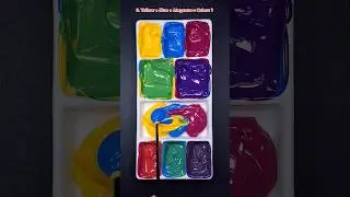🌈 Making 9 colors with only from yellow, cyan, magenta #mixingcolor #satisfying #shorts