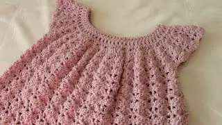 How to crochet a little girl's shell stitch dress / top / tunic