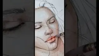 Я пробую новые техники с синей акварелью 🥰 Вам нравится? #быстраяживопись #урокрисования