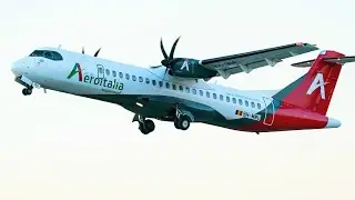 Turboprop Sound!! New Italian Regional Airline Aeroitalia ATR-72 Start Up, Taxi, Close Up Views