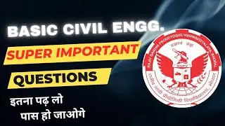 Basic civil engineering super important questions // rgpv btech 2nd sem super important questions