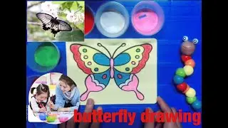 Butterfly sand painting, colorful creativity for children #2 | Rainbow Worm