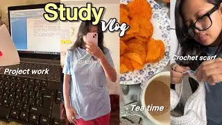 STUDY VLOG 📚| master&rsquo;s student | final exam preparation,project work,crocheting,productive day