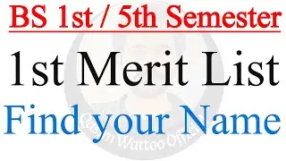 BS 5th Semester Merit List - BS PU Merit List - Punjab University Merit List 2021