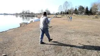 Swan catching