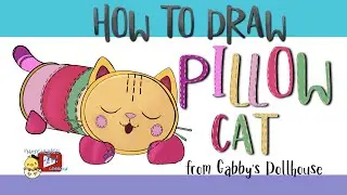 How to draw Pillow Cat from Gabby’s Dollhouse- Little Hatchlings Art Lessons