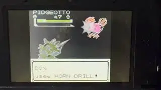 Pok&eacute;mon Gold - Rhydon uses Horn Drill (One-Hit KO)