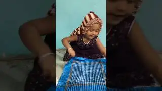 little Baby kannada viral video making bird nest in hand kerchief kids fun learning teach Nyra cute