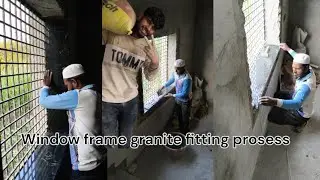 window granite frame fitting 🔥 | granite installation on window frame | granite box banane ka tarika