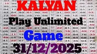 Matke ka raja # Kalyan matka # 31/12/2025 # play Unlimited game.