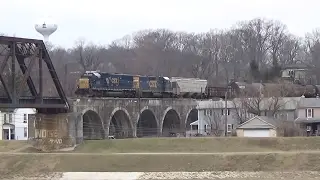 CSX Mixed Freight Train Crossing The Miami River