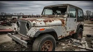 ASMR Car Restoration! 1988 Jeep CJ5 Full Restoration from Disrepair to New #fullrestoration #carrep
