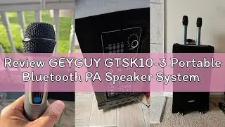 Review GEYGUY GTSK10-3 Portable Bluetooth PA Speaker System with Microphones - Wireless Karaoke Loud
