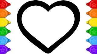 Coloring Hearts Colouring Page, Learn Colors Coloring and Drawing for Kids
