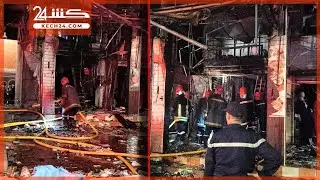 كاميرا كشـ24 توثق اللحظات الحاسمة لإخماد نيران محل تجاري في المسيرة
