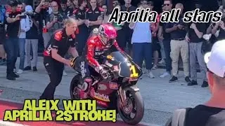 Aleix espargaro try the GP 250cc 2stroke bike ! 2023 aprilia all stars at Misano circuit