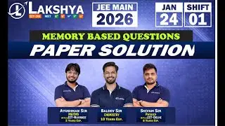 JEE MAINS | MEMORY BASED PAPER SOLUTION | 24 JANUARY | SHIFT - 1| (PHYSICS )