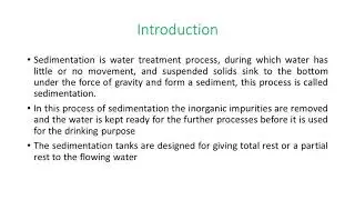 Plain Sedimentation