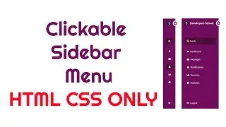 Clickable Sidebar Menu Pure HTML CSS