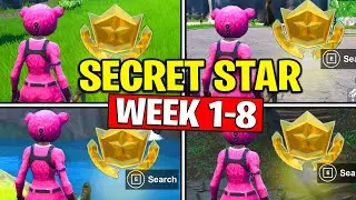 ALL SECRET BATTLE STARS Season 10 - Fortnite Week 1 to 8 Locations (SEASON X) | TamashaBera