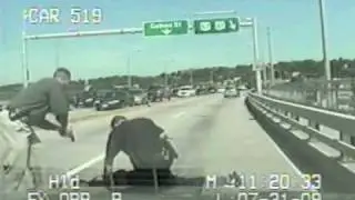 Cop Kills Wild Man In Bridge Fight complete footage