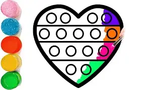 How To Draw Rainbow Heart Popit Drawing | Heart Popit Drawing | Popit Drawing | Easy Heart Popit