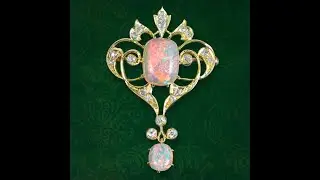 Antique Victorian Opal Diamond Brooch Pendant 15ct Gold With Box