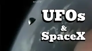 A classic-shaped UFO passes by the SpaceX rocket during the CRS-13 mission on 15 December 2017.