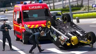 [GTA 5] ENORME ACCIDENT A PARIS | POMPIERS DE PARIS #61