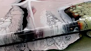 Acrylic pour with hair dryer, Acrylic pour painting easy, Acrylic abstract painting, ASMR