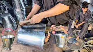 How a Galvanized Metal Bucket is Made Without Welding or Power Tools | Traditional Metalworking
