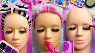 ASMR Planet Satisfying with Unboxing & Review Mannequin Makeup Fast No talk ☆ Glow up beauty 