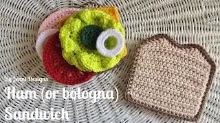 Crochet Pattern Tutorial: Ham (or bologna) Sandwich 
