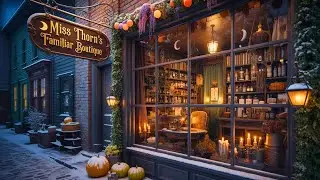 Cozy Witch Shop in Salem | Winterween Fantasy Music Ambience