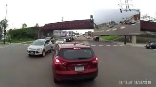 impeding traffic + failure to yield right of way