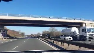 Driving in a bright shiny day in Bristol on Motorway