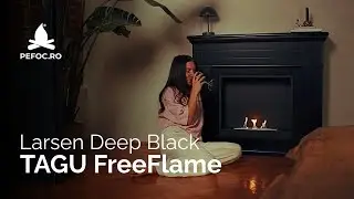 Biosemineu TAGU FreeFlame cu rama decorativa MDF neagra Larsen Deep Black