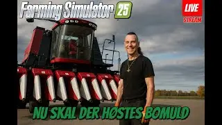 🌾 S&aelig;sonens Sidste H&oslash;st! Vi H&oslash;ster Bomuld & Tester Biogas Anl&aelig;gget! 🚜 - FS25 server - Live Stream