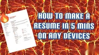 How to make a professional resume/CV in 5 mins for free on any devices without watermark | SISTUBERS