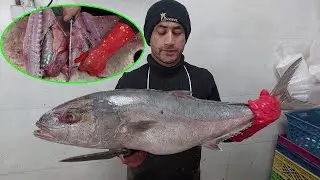 Amberjack Fish Cutting | Excellent skill in cutting huge fish