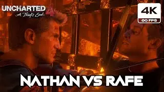 Uncharted 4 Epic Sword Fight on Burning Ship🎮⚔️&ndash; Nathan vs Rafe Brutal Fight | 4K 60FPS | PS5 #ps5