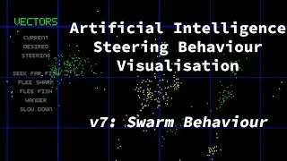AI Steering Behaviour Visualisation v7: Swarm Behaviour