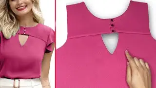 Beautiful Circle Neck Blouse Top Design Step by Step Stitching Tutorial with Easy Method