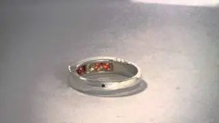 Bright Red Sapphire Handmade Sterling Silver Gents Unisex Channel Ring size 8.75