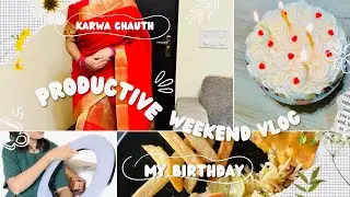 DigiTek LED Ring Light Unboxing, My Birthday and Karwachauth Vlog | Productive Weekend Vlog | Vlog