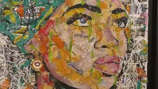 South African recycling artist paints with melted plastics, cans