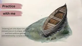 Practice Painting a Rusty Boat | A detailed tutorial for beginners  | Gouache Painting