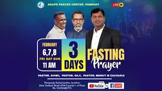 🩸Live 3 Days Fasting Prayer | Ph: 9495480774 | Day 1 Mor | Pr. Shibu & Pr. Moncy M Zacharia #reels
