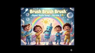 🪥🎶 Brush Brush Brush –Super Smile Song! - Version 2😁✨ #childhood #brushyourteethsong #brushyourteeth