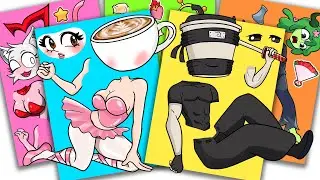 Peel & Play💞Incredibox Sprunki Sticker Book - Brainrot Cute Couple, Ballerina, Asassino, Crocodilo